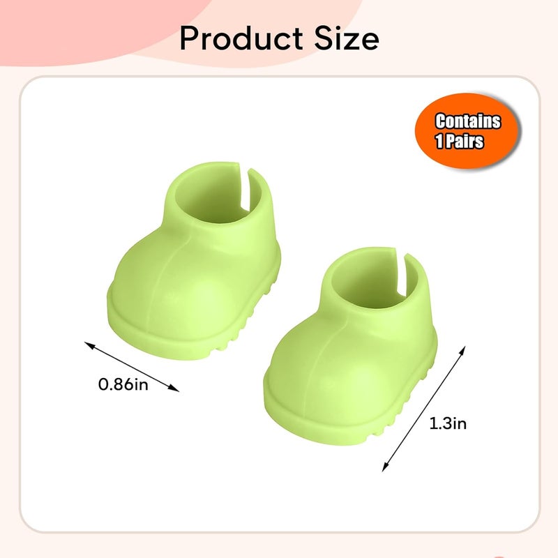 sunla Store Doll Shoes for 17cm Doll, Cute Mini Shoes Accessories for 17cm Dolls Sitting Standing Series, Silicone Doll Rain Shoes Boots(1 Pair Green) - Image 3